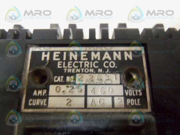 HEINEMANN ELECTRIC 2263T CIRCUIT BREAKER 0.25A  UNMP
