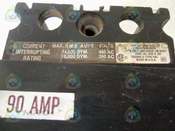 SQUARE D FAL24090 CIRCUIT BREAKER 90A  UNMP