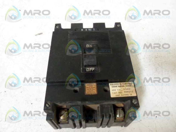 SQUARE D 999215 CIRCUIT BREAKER 15A  UNMP
