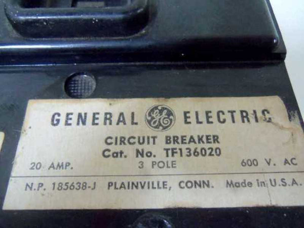 GENERAL ELECTRIC TF136020 CIRCUIT BREAKER 20A  UNMP