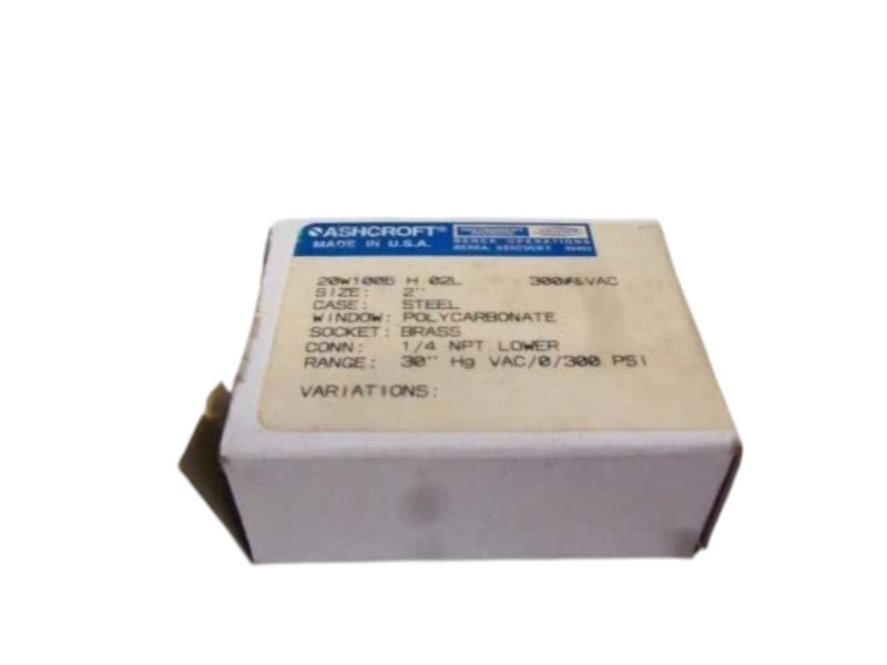 ASHCROFT 20W1005H02L-300#&VAC 0-300PSI NSMP