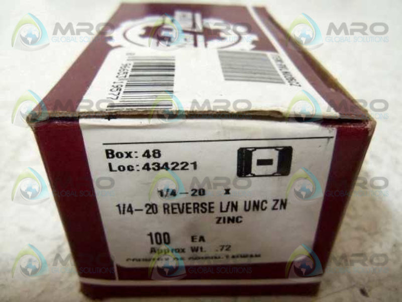 BOX OF 100 HODELL-NATCO RVLN025CZ NUT 1/4-20 REVERSE  NSMP