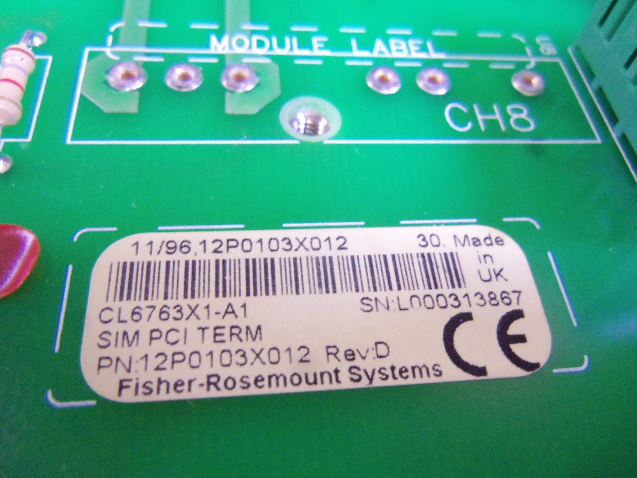 FISHER CL6763X-A1 TERMINATION PANEL 12P0103X012  NSNP