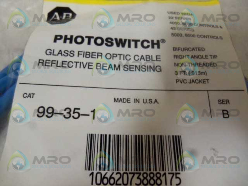 INDUSTRIAL SPARE PART 99-35-1 SER. B OPTICAL CABLE PHOTOSWITCH  NSNP IN BAG