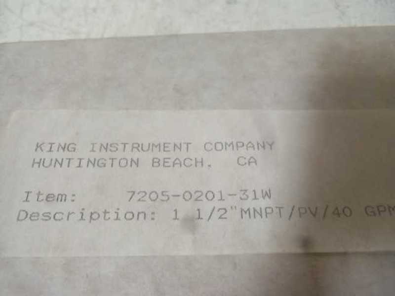KING INSTRUMENTS 7205-0201-31W  NSMP