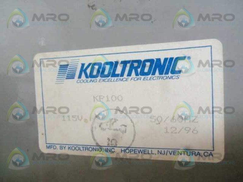 KOOLTRONIC KP100 FILTER FAN  UNMP