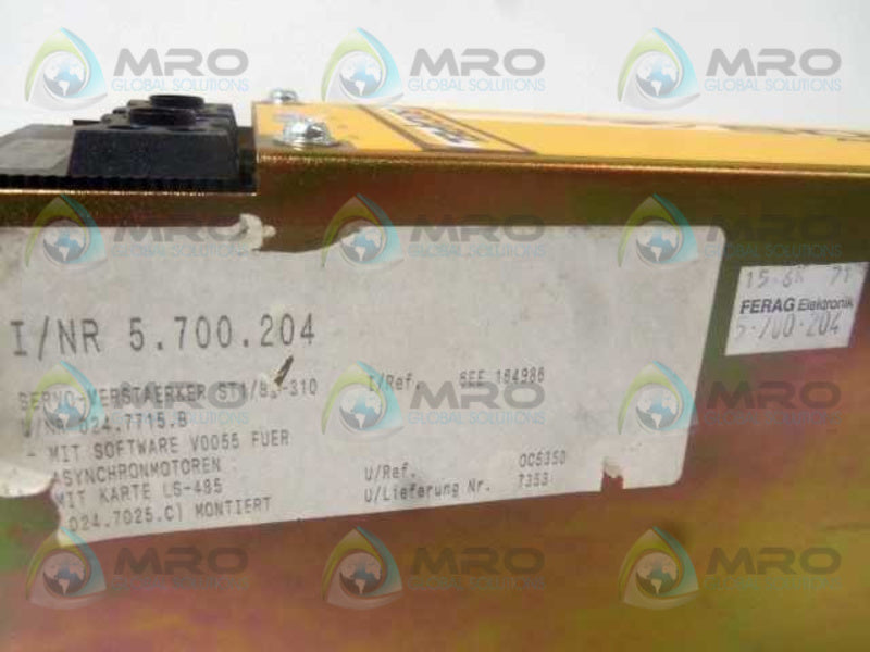 SOCAPEL SOCASIN STI 80-310 5.700.204 AC SERVO DRIVE  NSNP