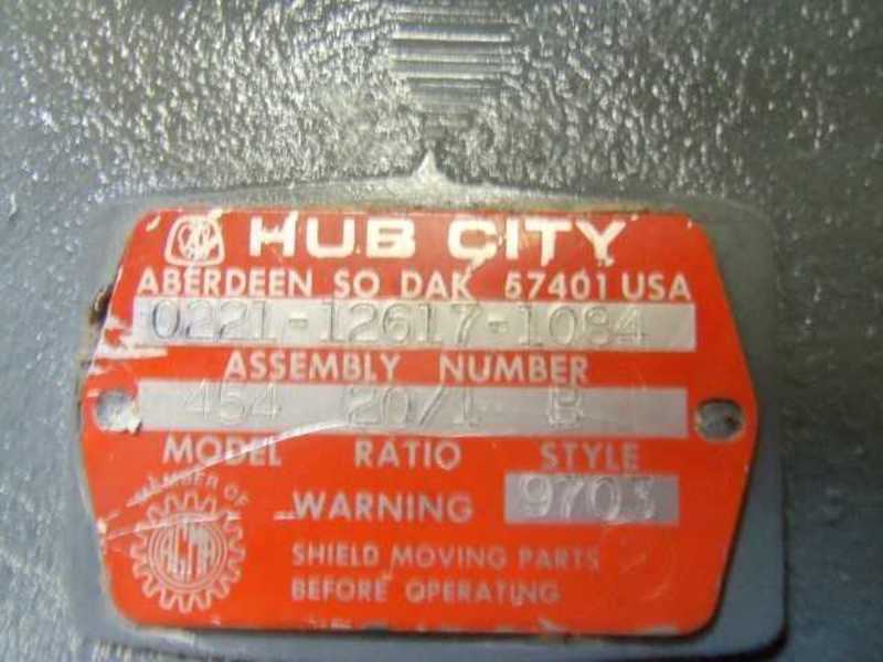 HUB CITY MODEL 454 GEAR REDUCER 0221-12617-1084 RATIO: 20/1  NSNP