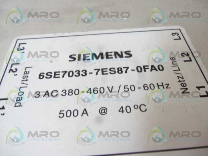 SIEMENS 6SE7033-7ES87-0FA0 SIMOVERT 500A  NSMP