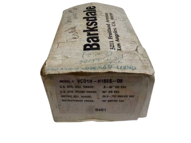 BARKSDALE VCD1H-H18SS-Q6 PRESSURE OR VACUUM ACTUATED SWITCH  UNMP