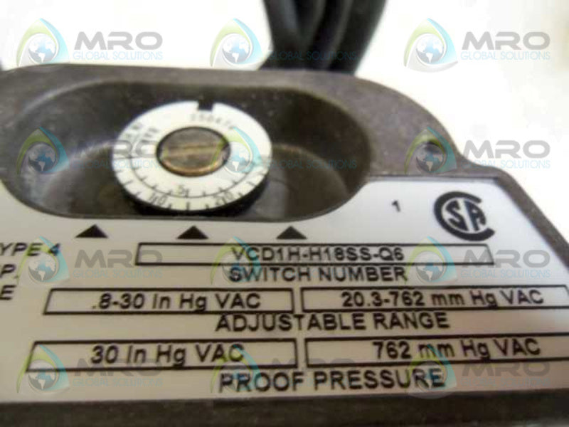 BARKSDALE VCD1H-H18SS-Q6 PRESSURE OR VACUUM ACTUATED SWITCH  UNMP
