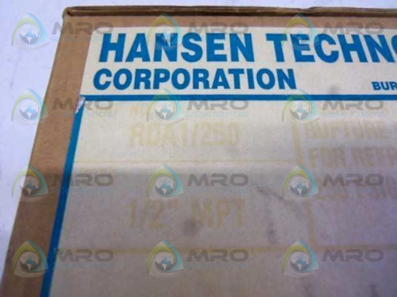 HANSEN TECHNOLOGY RDA1/250 RUPTURE DISC ASSEMBLY  NSMP