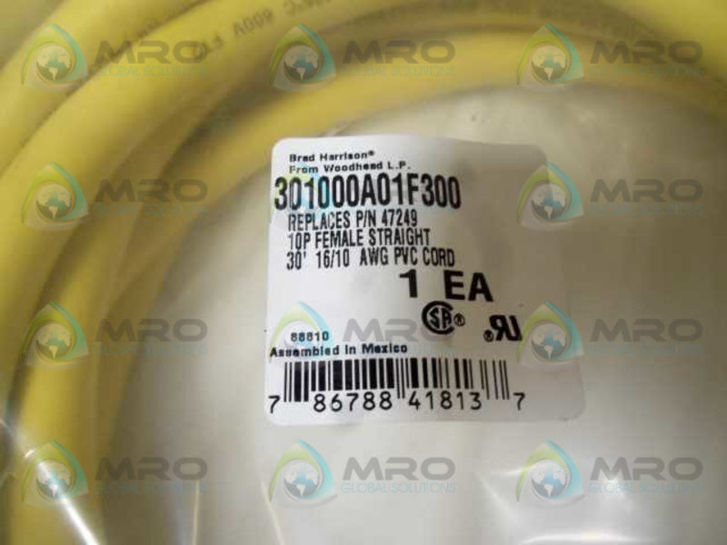 DANIEL WOODHEAD 47249 301000A01F300 FEMALE CORDSET * NEW IN FACTORY BAG *