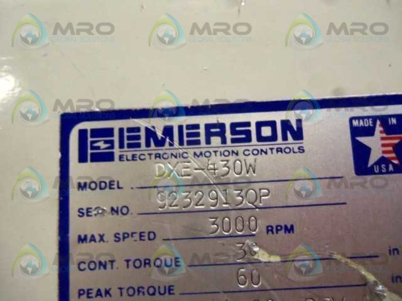 EMERSON DXE-430W SERVO MOTOR 3000 RPM  UNMP
