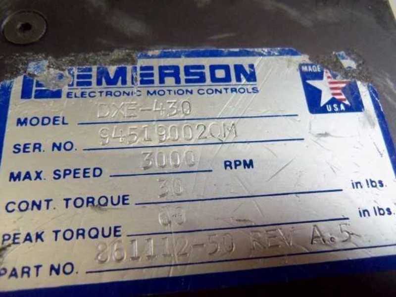 EMERSON DXE-430 SERVO MOTOR 861112-50 REV. A5, 3000 RPM  UNMP