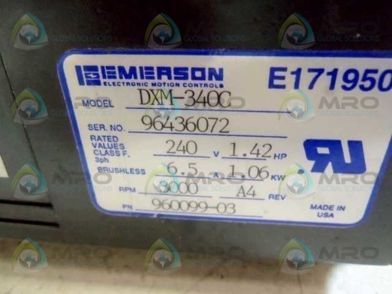 EMERSON DXM-340C/PG90 RDCR STD MOTOR 870360-18 REV. A1  UNMP