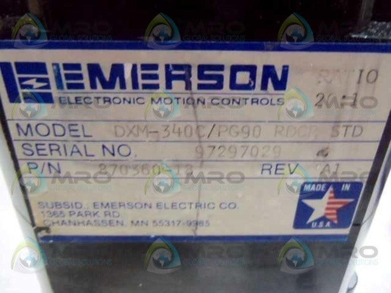 EMERSON DXM-340C/PG90 RDCR STD MOTOR 870360-18 REV. A1  UNMP