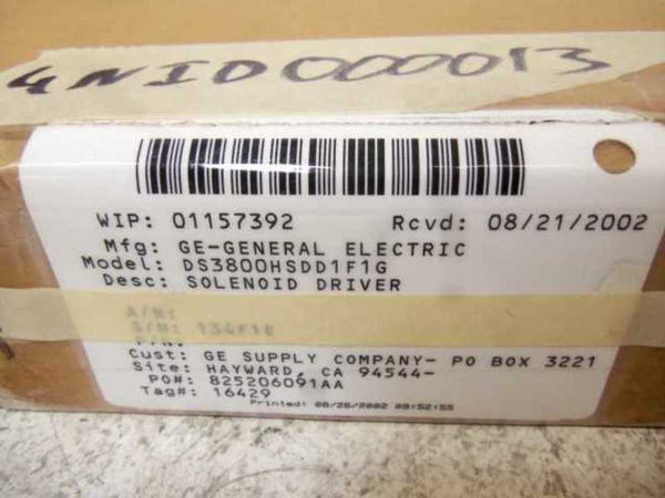 GENERAL ELECTRIC DS3800HSDD1F1G PC BOARD SOLENOID DRIVER  NSMP