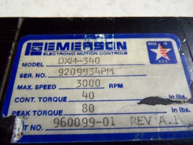 EMERSON DXM-340 SERVO MOTOR 960099-01 REV. A1, 3000 RPM  UNMP