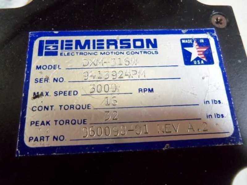 EMERSON DXM-316W SERVO MOTOR 960098-01 REV. A2, 3000 RPM  UNMP