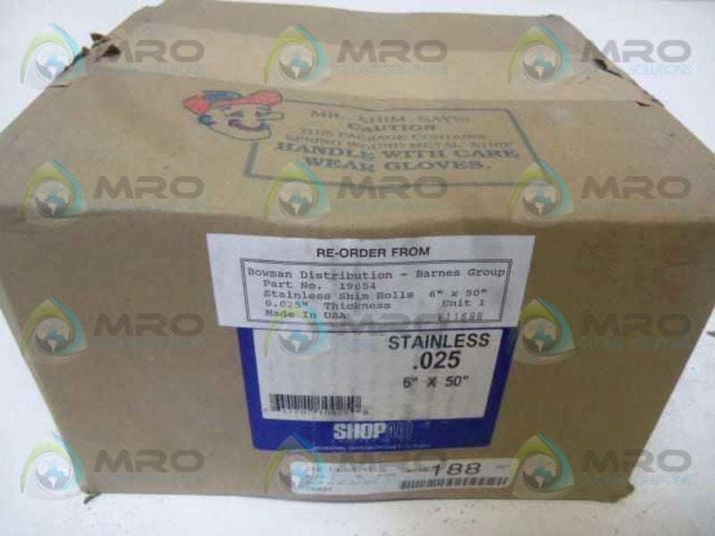 SHOPAID 19654 .025 6"x50" SHIM NSMP