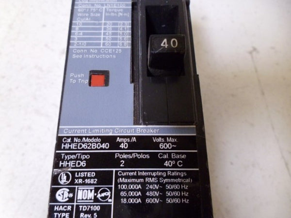 ITE-SIEMENS HHED62B040R CIRCUIT BREAKER 40A RECONDITIONED