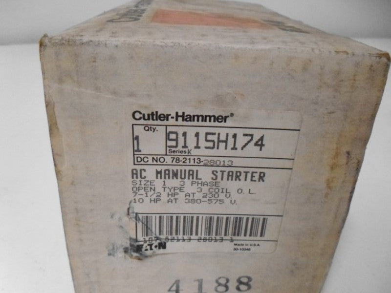 CUTLER HAMMER 9115H174 STARTER NON-REVERSING  NSMP