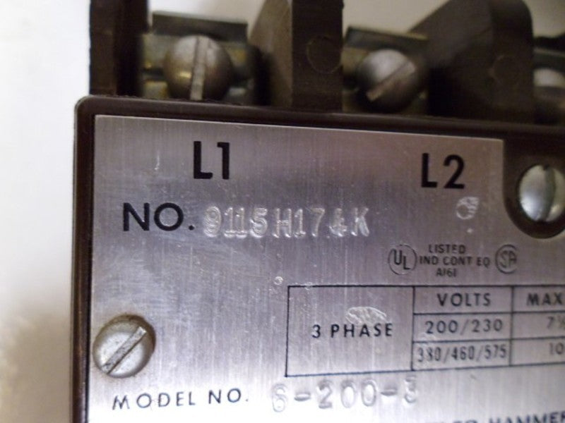 CUTLER HAMMER 9115H174 STARTER NON-REVERSING  NSMP