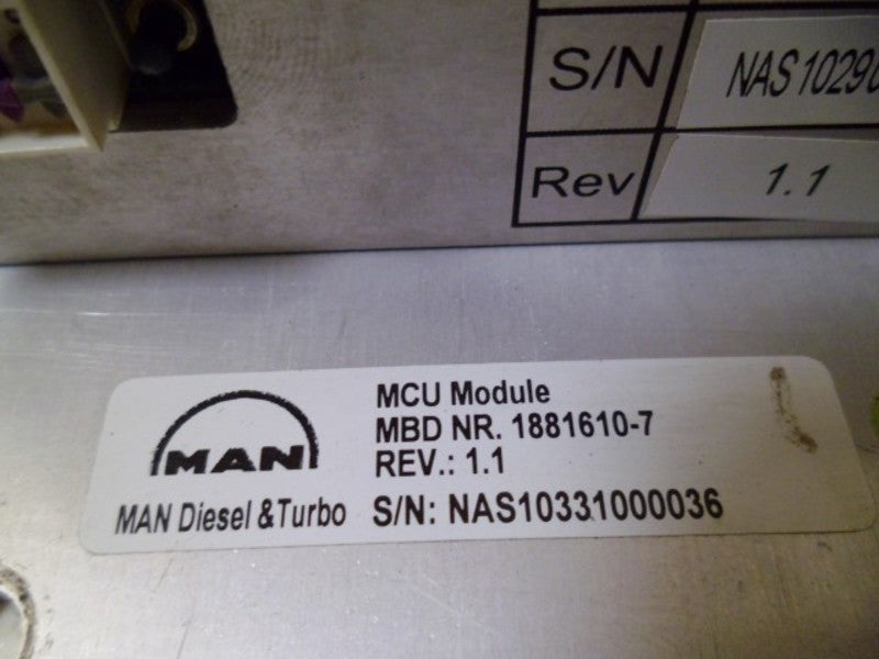MAN B&W DIESEL 1881610-7 MCU MODULE  UNMP