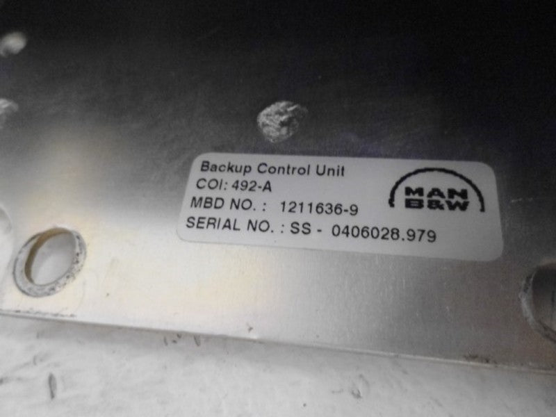 MAN B&W 1211636-9 BACKUP CONTROL UNIT COI: 492-A  UNMP