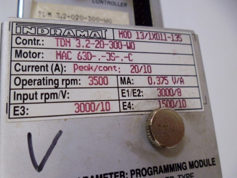 INDRAMAT TDM 3.2-20-300-W0 AC SERVO DRIVE  UNMP