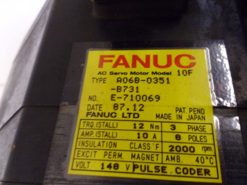 FANUC A06B-0351-B731 SERVO MOTOR  UNMP