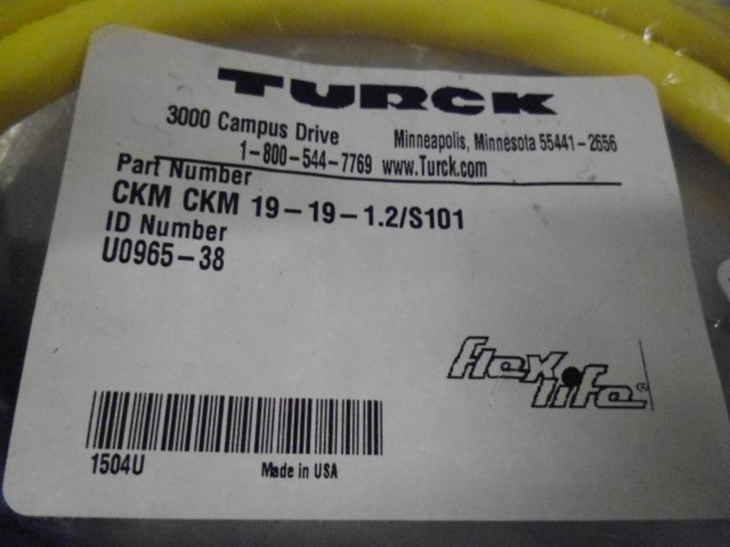 TURCK CKM CKM 19-19-1.2/S101 MOLDED CORDSET * NEW IN FACTORY BAG *