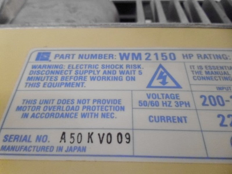 EMERSON WM 2150 DRIVE HP RATING: 5.0  UNMP