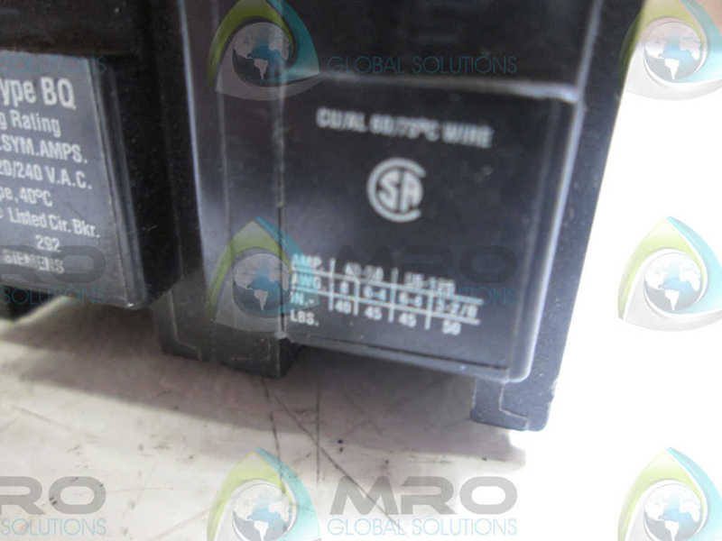 SIEMENS BQ2B040 CIRCUIT BREAKER 40A  UNMP