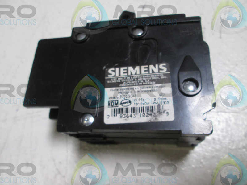 SIEMENS BQ2B040 CIRCUIT BREAKER 40A  UNMP