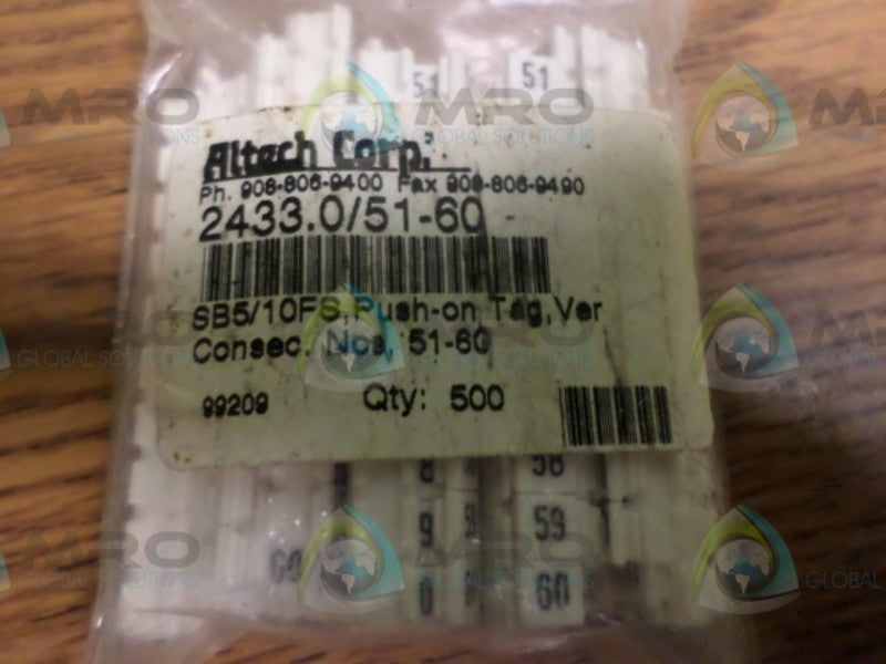 LOT OF 500 ALTECH CORP 2433.0/51-60  NSNP IN A BAG