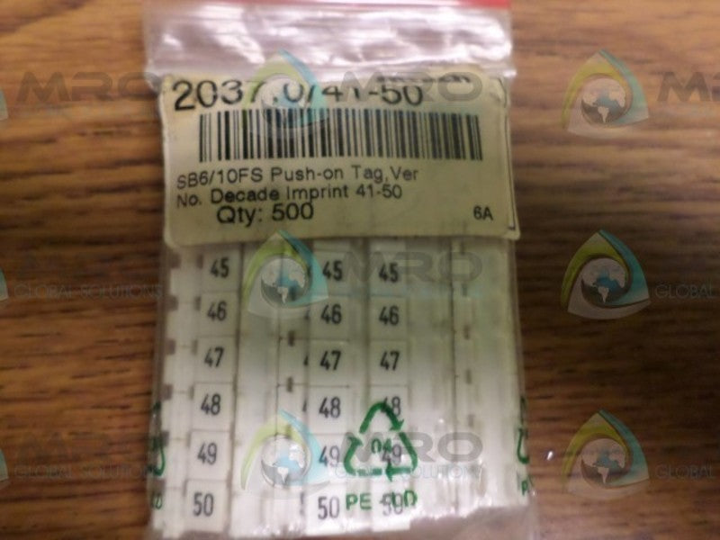 LOT OF 500 ALTECH CORP 2037.0/41-50  NSNP IN A BAG