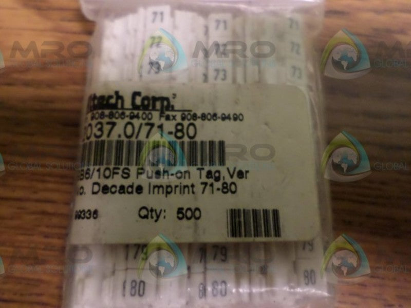 LOT OF 500 ALTECH CORP 2037.0/71-80  NSNP IN A BAG