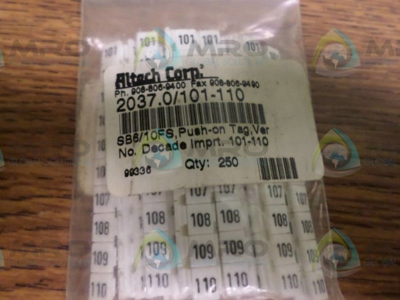 LOT OF 250 ALTECH CORP 2037.0/101-110  NSNP IN A BAG