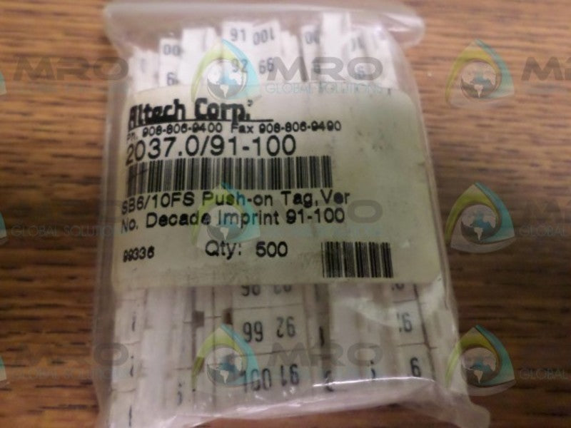 LOT OF 500 ALTECH CORP 2037.0/91-100  NSNP IN A BAG