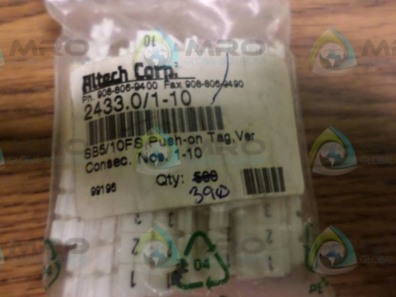 LOT OF 390 ALTECH CORP 2433.0/1-10  NSNP IN A BAG