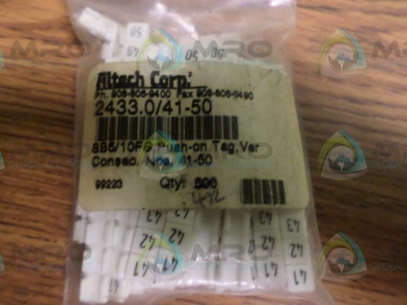 LOT OF 472 ALTECH CORP 2433.0/41-50  NSNP IN A BAG