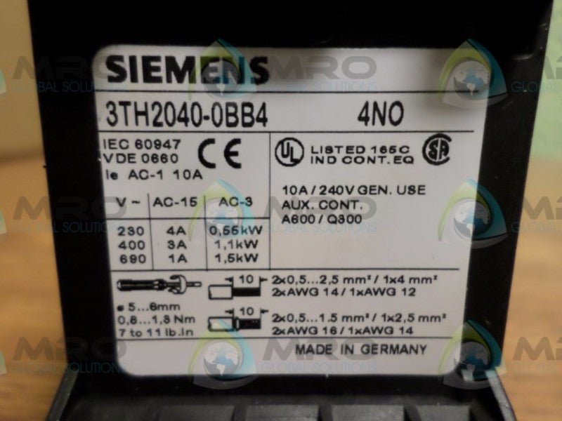 SIEMENS 3TH20400BB4  NSNP