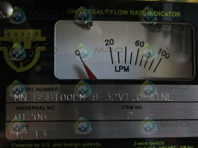 UFM MN-BSB100LM-8-32V1.0-A1NL FLOW METER 0-100 LPM  NSNP