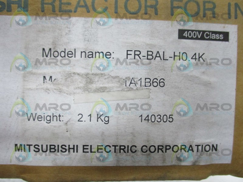MITSUBISHI FR-BAL-H0.4K LINE REACTOR TRANSFORMER  NSMP