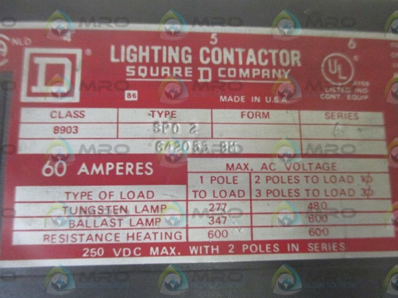 SQUARE D 8903-SP0-2 SER. A UNMP