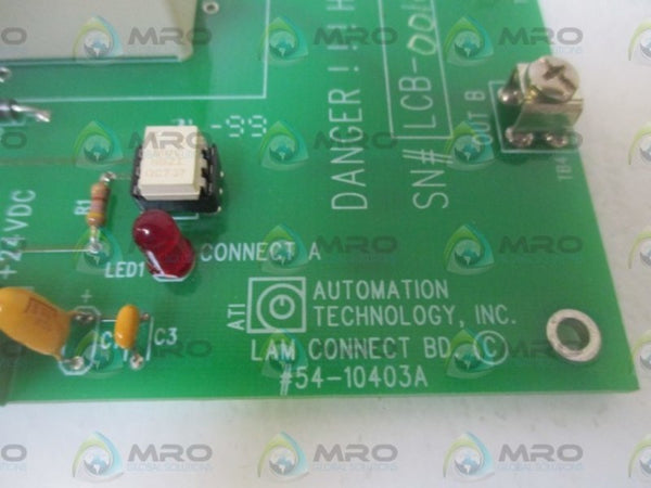 AUTOMATION TRECHNOLOGY, INC.  54-10403A LAM CONNECT BOARD.  NSNP  OUT OF A BOX