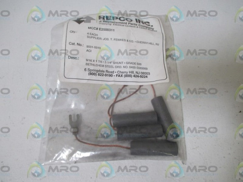 LOT OF 4 REPCO INC. 9001-0010 SHUNT NSNP IN A FACTORY BAG