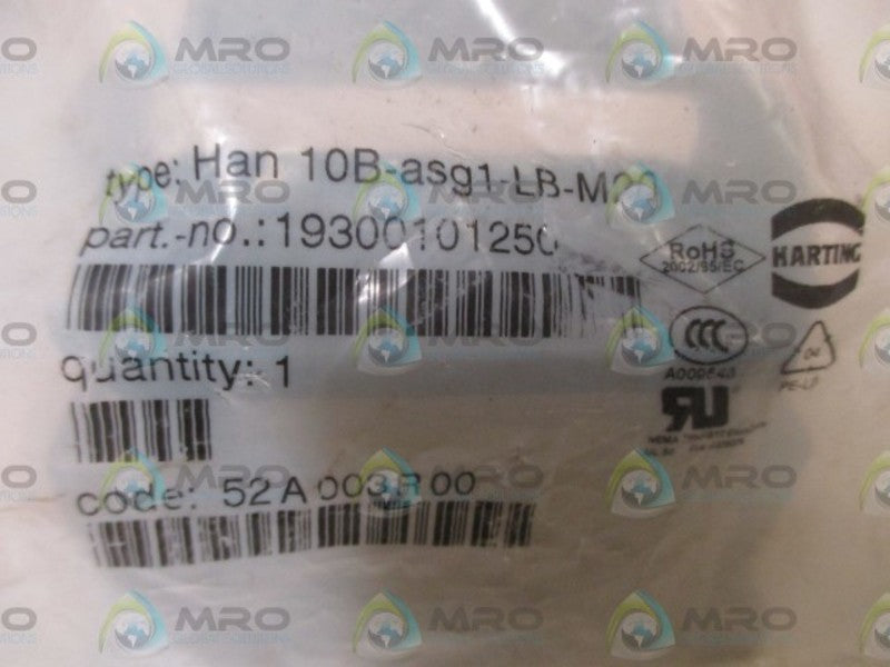 HARTING HAN 10B-ASG1-LB-M20 BASE LEVER CONNECTOR  NSMP